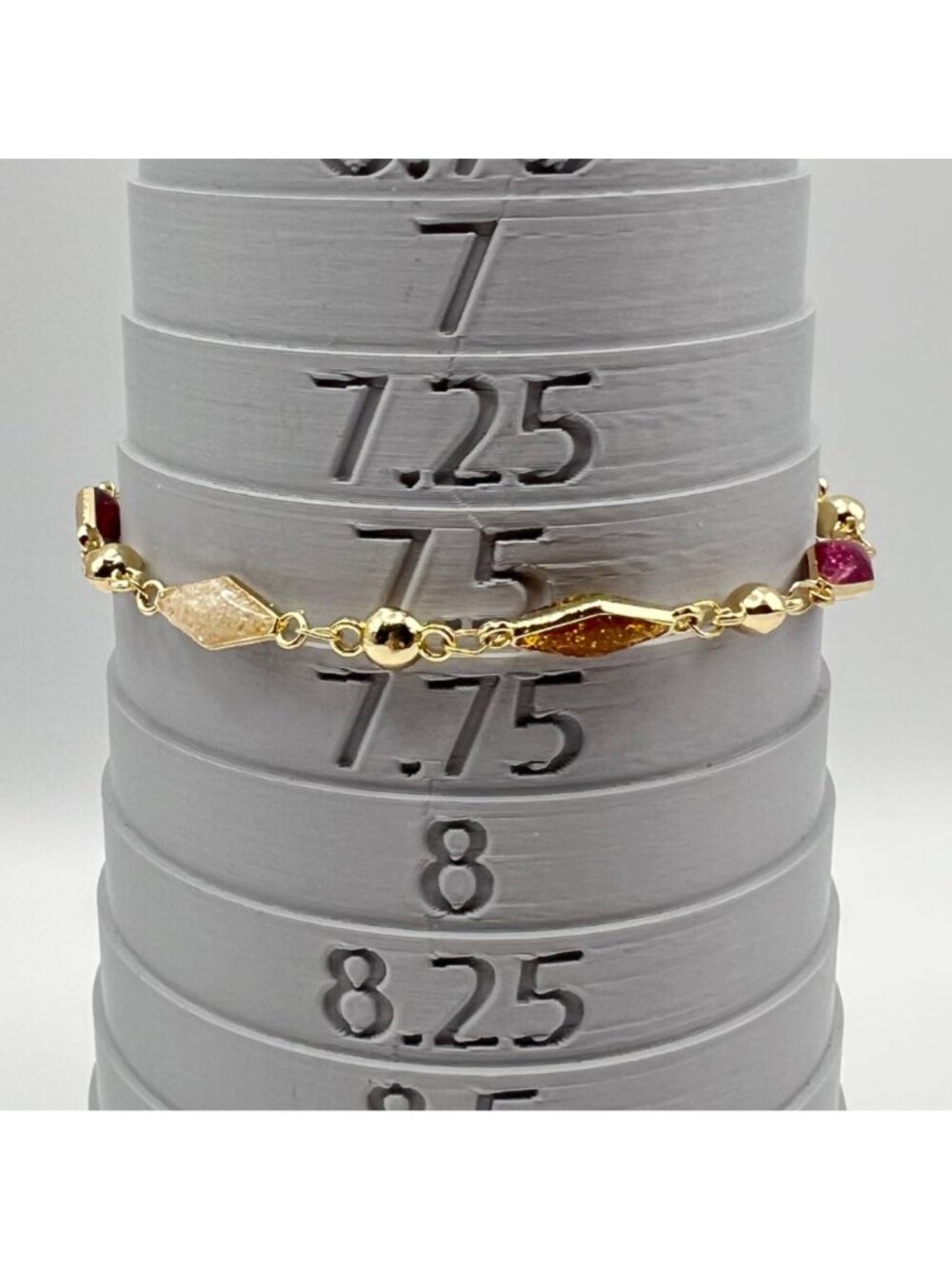 Gold Tone 2 Bracelet Lot Multicolor Enamel Link Charm Bangle Tree of Life Boho - Picture 9 of 14